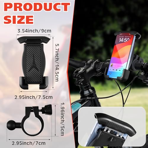 DaisyInner 3 Pcs Ebike Accessories Included 360 Degree Adjustable Rotatable Handlebar Bike Mirror Bicycle Rear Basket and Bike Phone Holder View Mirror Bicycle Basket for Bike Electric Bike Ebike