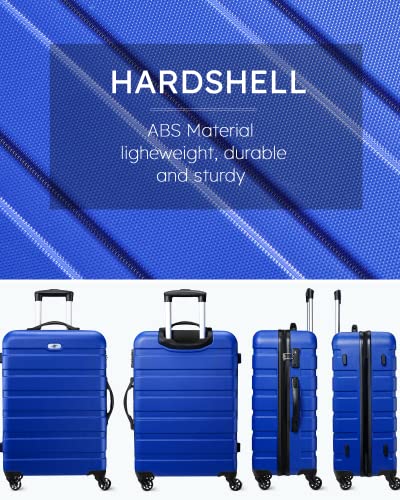 Luggage 3 Piece Sets Hard Shell Luggage Set with Spinner Wheels, TSA Lock, 20 24 28 inch Travel Suitcase Sets, Bright Blue, 3-Piece Set (20/24/28), Fashion