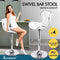 ALFORDSON Bar Stool 4Pcs Adjustable Kitchen Stools Luna Swivel Counter Barstools Dining Chair in 54-75cm Seat Height for Home Bar Dining Room (White)