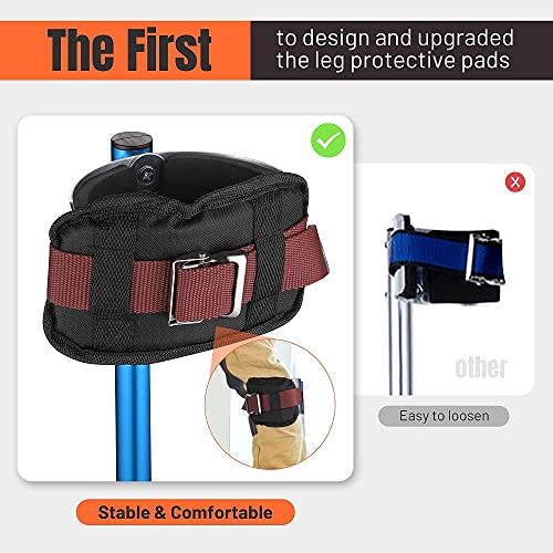 ZeHuoGe Blue Drywall Stilts 24"-40" with Knee Pads Protection, Adjustable Aluminum Tool Stilt for Painting Taping or Cleaning (Blue 24" - 40")