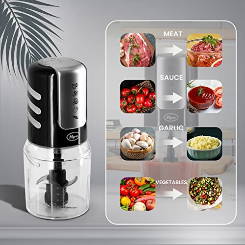 Nyra Mini Food Processor - 400W Powerful Motor, 500ml Capacity, Electric Vegetable Chopper/Meat Grinder Sharp Double Blade, Ideal Chopping, Blending, and Pureeing- Safety Lock - 1 Year Warranty