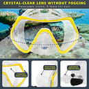 ZEEPORTE Mask Fin Snorkel Set with Adult Snorkeling Gear, Panoramic View Diving Mask, Trek Fin, Dry Top Snorkel +Travel Bags, Snorkel for Lap Swimming