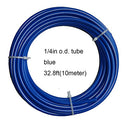 (blue tubing 10 meters) - YZM 10 pcs 0.6cm Quick Connect Push In to Connect Water Purifiers Tube Fittings for RO Water Reverse Osmosis System+10 metres(32 feet) tubing hose pipe . (blue tubing 10 metres)