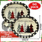 Ziliny 50 Count Christmas Oval Paper Plates Platter 10 x 12 Inch Christmas Disposable Platters Xmas Tree Buffalo Plaid Merry Christmas Plates Dinnerware Serving Tray for Holiday Dinner Party Supplies