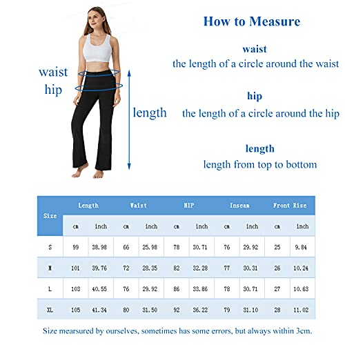Lanbaosi Bootcut Yoga Pants for Women High Waisted Tummy Control Flare Leggings with Pockets Wide Leg Bootleg Workout Pants Black