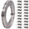 Glarks 21Pcs 33 Feet Long Worm Gear Hose Clamp with Fasteners, 304 Stainless Steel Large Adjustable Pipe Clamps with 12Pcs Fasteners for Ductwork, Pole Securing and Strapping (33FT Strap+20 Fasteners)