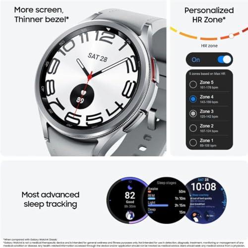 Samsung Galaxy Watch6 Classic 47mm Smart Watch Health Monitoring Fitness Tracking and Long Lasting Battery Bluetooth Black