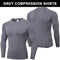 Men's Compression Shirts Longs Sleeve Workout Gym T-Shirt Running Tops Cool Dry Sports Base Layer Athletic Undershirts, Black+white+f Grey, X-Large