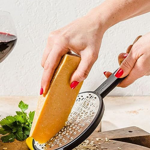 Dreamfarm 3mm Ograte – Medium | Easy Speed Cheese Food Grater with 2-Way Blades for Efficient Grating | Easy-to-Use Zester Tool | Non-Slip Foot for Greater Safer Easier Control | Blade Cover | Yellow