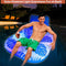 Floating Pool Chair with Solar Powered Light, XL Inflatable Pool Floats Adults with Light, Large Pool Float with Night Lights, Summer Beach Pool Chair, Lake Raft with Cup Holder