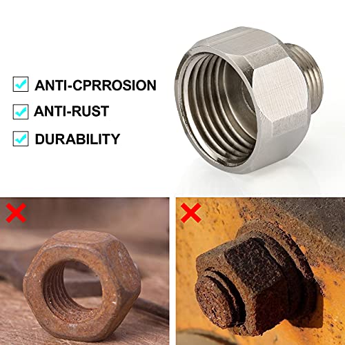 Brass Pipe Fittings, Water Hose Adapter, G 1/2 Female to G 3/8 Male Reducer Adapter, Compression Fitting for Kitchen Bathroom Faucet, Pipe Connector with Rubber Washer,(2 Pack)