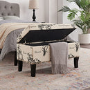 Linon Stephanie Ottoman, Botanical Linen