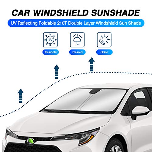 KUST Windshield Sun Shade Blocks UV Rays Sun Visor Protector Foldable Sunshade for Toyota Corolla Sedan 2018-2021 Keep Your Car Cooler