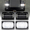 Auxbeam 4x6 LED Headlights Rectangular Headlamps Hi/Lo Sealed Beam with DRL DOT Approved Replacement H4651 H4652 H4656 H4666 H6545 Compatible with Peterbil Kenworth Freightliner Ford Trucks (4PCS)