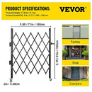 VEVOR Single Folding Security Gate, 60" H x 43" W Folding Door Gate, Steel Accordion Security Gate, Flexible Expanding Security Gate, 360° Rolling Barricade Gate, Scissor Gate/Door with Padlock