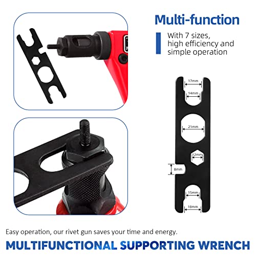 Glarks 120Pcs Rivet Nut Tool with Mandrel and Rivet Nut Kit, Threaded Insert Hand Riveter Nutsert Tool Rivet Gun with 8Pcs Metric & SAE Mandrel M3 M4 M5 M6 1/4-20 10-24 8-32 6-32 and 110Pcs Rivet Nut