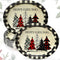 Ziliny 50 Count Christmas Oval Paper Plates Platter 10 x 12 Inch Christmas Disposable Platters Xmas Tree Buffalo Plaid Merry Christmas Plates Dinnerware Serving Tray for Holiday Dinner Party Supplies