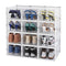 12PCS Shoe Storage Box Sneaker Display Case Plastic Clear Stackable Shoe Organizer Transparent Container Extra Large 35x25x19cm