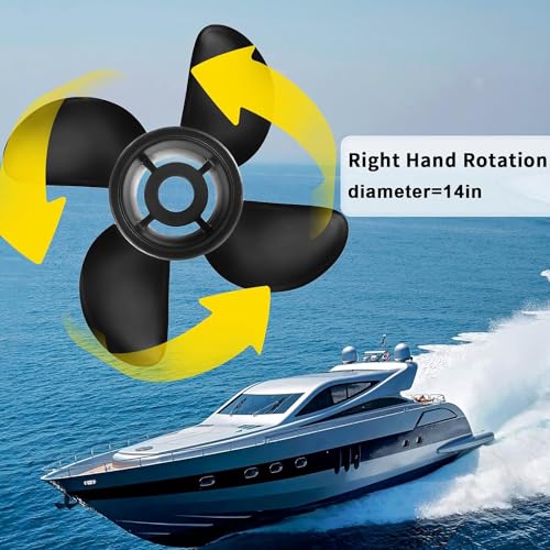 VIF 4 Blade Boat Propeller OEM Upgrade 14 x 19 OEM Upgrade 5 Boat Propeller for Mercruiser Alpha One/Bravo One & Mercury Outboard Engines 135-300HP,48-8M008449,15 Spline Tooth,Rh