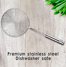 Chirano Versatile Stainless Steel Spider Strainer/Skimmer/Ladle for Cooking and Frying, Kitchen Gadgets Wire Strainer Pasta Strainer Spoon (6 Inch)