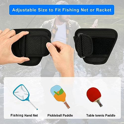 Cosmos Fishing Net Holster Fish Landing Net Holder Adjustable Belt-Mounted Fishing Hand Net Holster Dip Net Waist Holder for Fishing Net and Racket