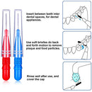 100 Pieces Braces Dental Brush Flosser for Cleaner Interdental Brush Toothpick Dental Tooth Flossing Head Oral Dental Hygiene Toothpick Cleaners Cleaning Tool(Red and Blue)