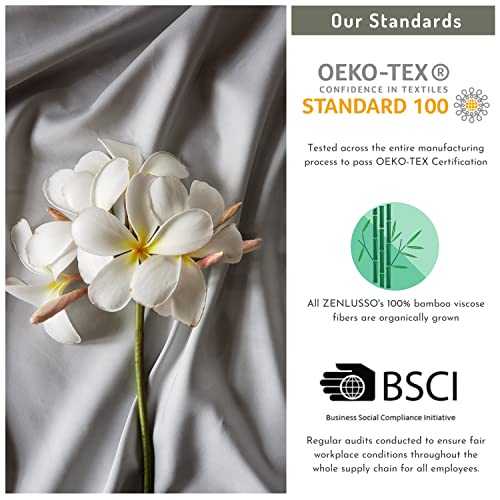 ZENLUSSO Bamboo Pillow Cases Queen/Standard - 100% Organic Pure Bamboo, Luxuriously Soft, Cooling 2 Piece Pillowcase Set, Envelope Closure (Navy Blue, Standard)