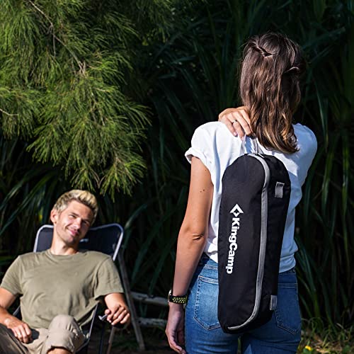 KingCamp Compact Camping Chairs for Adults Ultralight High Back Folding Portable Lawn Light Weight Outdoor with Armrest, Side Pocket, Headrast, Carry Bag, Support 265 Lbs, 2 Pack, Black-2 Pack