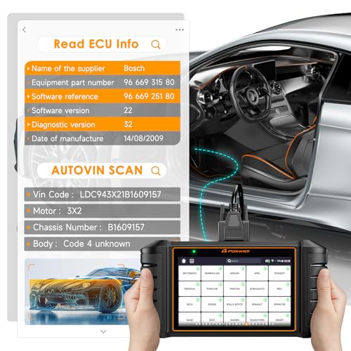 2024 Newest FOXWELL NT706 OBD2 Scanner with Check ABS/SRS(Airbag)/Engine/Transmission, Code Readers & Scan Tools with Battery Test(9.0), Free Update via WiFi, Accurate 10000+Car Diagnostic Device