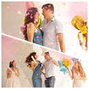 Gender Reveal Confetti Cannon 4 Pack (2 Blue 2 Pink) | Butterfly Confetti Popper and Powder Gender Reveal Smoke Bombs | Baby Gender Reveal Ideas, Party Celebration Firework Boy and Girl Color Stick