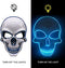 Halloween Mask, LED Glowing Horror White Skull Mask,Grim Reaper Mask,Halloween Carnival Party Cosplay Atmosphere Props