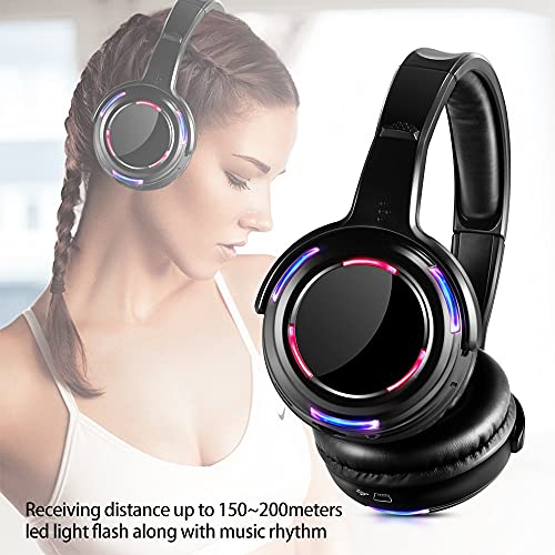 10pcs Bundle Wireless Silent Disco LED Flashing Light Headphones with 1 Transmitter 500m Distance