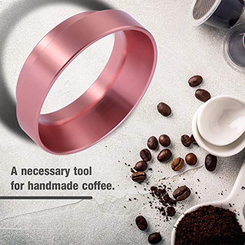 Espresso Dosing Funnel Aluminum Coffee Dosing Ring Replacement-for 58mm Portafilters (Rose Red)