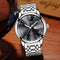 LIGE Watch for Men Fashion Elegant Analog Quartz Watch for Male Casual Waterproof Silver Stainless Steel Calendar Luxury Business Gents Dress Wristwatch Black Round Dial