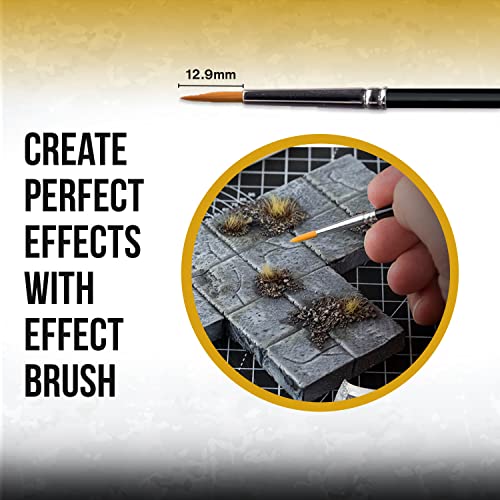 Wargames Delivered Miniature Paint Brushes-Army Painter Brushes-15 Paint Brushes for Miniature Painting-Effect, Fine Tip Detail & Dry Brushes Model Paint Brush - Acrylic Brush Set for Model Painting