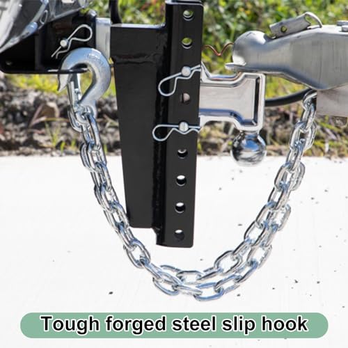 RULLINE Trailer Ultimate Connection Safety Chains Kit - 5th Wheel Ultimate Connection Safety Chains Plate Towing Accessories with 1/2in Shackles