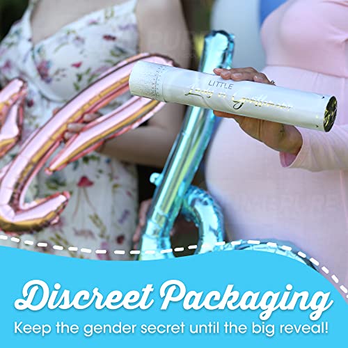 Gender Reveal Confetti Cannon - 2 Pack - Heart Shaped Blue Gender Reveal Cannons | Baby Gender Reveal Poppers | Boy Gender Reveal | Blue Confetti Poppers | Blue Party Poppers Confetti Shooter