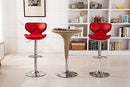 (Red) - Roundhill Furniture Masaccio Cushioned Red Leatherette Upholstery Airlift Swivel Barstool (Set of 2)