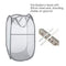 WD&CD 2PCS Laundry Baskets Foldable Pop Up Mesh Washing Basket Laundry Basket Bag Large Storage Basket Bin Laundry Hamper Toy Tidy Storage Organiser Organizer-Gray