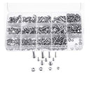 Box 500Pcs NUZAMAS M3 M4 M5 304 Stainless Steel Machine Screws and Nuts Kit, Button Head, Hex Socket Bolts Fasteners Assortment Set, Keys