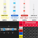 Feggizuli 100PCS Solder Seal Wire Connectors Heat Shrink Wire Connectors, Waterproof Solder Seal Heat Shrink Wire Terminal Connectors Kit Marine Grade Heat Shrink Connectors Butt Splice Connectors