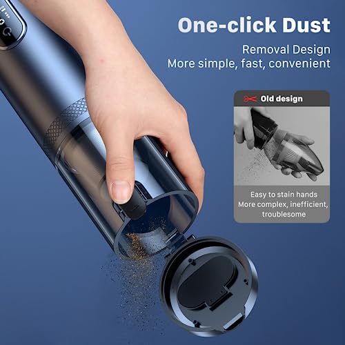 iXTRA 15000Pa Handheld Vacuum Cleaner, Powerful Cordless Car Vacuum Rechargeable with Blower, 2-Speed Portable Wireless Mini Hand Held Vacuum Cleaner with Led Digital Power Display for Car/Home/Pet