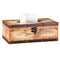 (World Map 2) - MODE HOME Rectangle Vintage Wooden Tissue Box Decorative Tissue Holder (World Map 2)