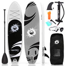 SereneLife Inflatable Stand Up Paddle Board - 10’ Ft. Standup Sup Paddle Board W/ Manual Air Pump, Safety Leash, Paddleboard Repair Kit, Storage / Carry Bag - Sup Paddle Board Inflatable - SLSUPB06