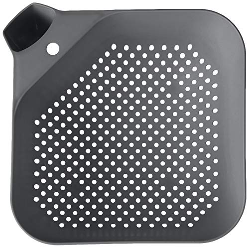 Tovolo Tovolo 3 Quart Colander BPA Free Food Safe Plastic Strainer with Handle Heavy Duty Heat Resistant Pasta and Veggies Kitchen Drainer Steam Basket Dishwasher Safe, Charcoal Gray