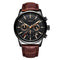 LIGE Mens Watches Chronograph Leather Waterproof Analogue Quartz Stainless Steel Business Classic Men's Wrist Watches, Black Brown, bracelet