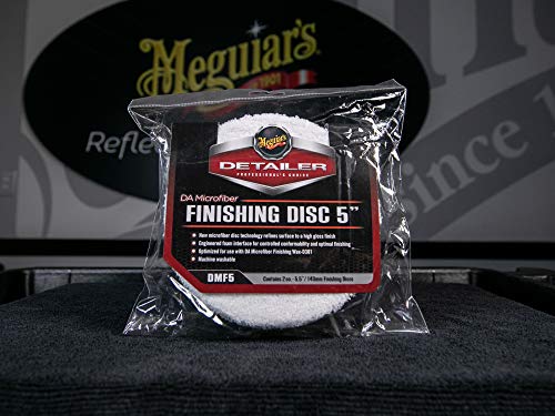 Meguiar's DA Microfibre Finishing Disc - Microfibre Buffing Pad with Microfibre Disc Technology - Microfibre Detailing Pad for Car Cutting, Buffing, Waxing and Polishing - 5.5in / 140mm - Twin Pack