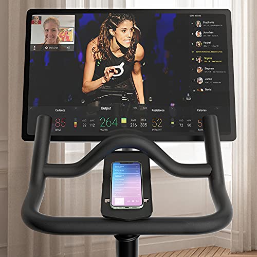 COOLWUFAN Phone Holder for Peloton Bike & Bike Handlebar Stable Anti-Slippery Phone Mount Tray Compatible with Peloton Bike, Bike+ Plus, Spin Bike, Accessories for Peloton (Easy Installation)