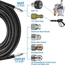 ZOFINE Pressure Washer Sewer Jet Kit, Newest 5800 Psi Drain Cleaner Hose, 1/4 Inch Npt Corner, Swivel And Button Hose, Jet Nozzle