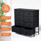 Luxsuite Chest of 8 Drawers Cabinet Tower Dresser Organizer Clothes Toys Storage Unit Fabric Bin Steel Frame Living Room Bedroom Hallway Entryway Furniture Black